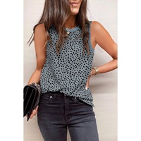 Azura Exchange Gray Leopard Print Round Neck Tank Top - 2XL thumbnail