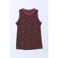 Azura Exchange Red Leopard Print Round Neck Tank Top - M thumbnail