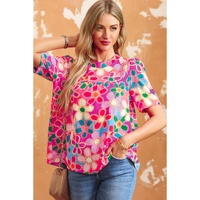 Azura Exchange Flower Print Puff Sleeve Top - XL thumbnail