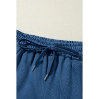 Sail Blue Drawstring High Waist Wide Leg Pocketed Sweatpants - M thumbnail