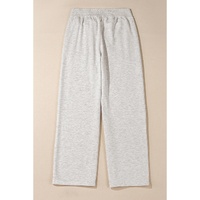 Light Grey Cross-Waist Wide Leg Lounge Pants - L thumbnail