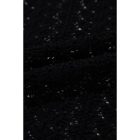 Black Hollow Out Knit Drop Shoulder Open Front Cardigan - L thumbnail