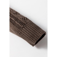 Dark Khaki Open Knit Drop Shoulder Sweater Cardigan - 2XL thumbnail