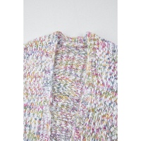 Yellow Multicolor Confetti Open Front Knit Cardigan - M thumbnail