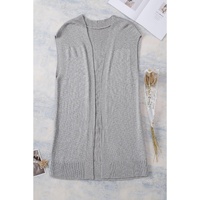 Gray Basic Vest Cardigan Sweater - L thumbnail
