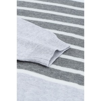 Gray Striped Colorblock Sweater - XL thumbnail