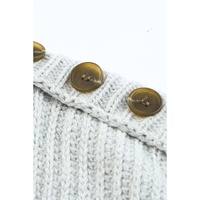 Gray Buttoned Drop Shoulder Oversized Sweater - M thumbnail