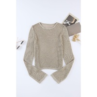 Azura Exchange Hollow-out Knit Long Sleeve Top - XL thumbnail