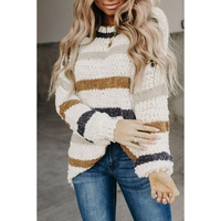 Striped Popcorn Knit Sweater - L thumbnail
