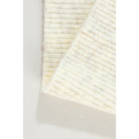 White Contrast Stitch Detail Ribbed Trim Sweater - L thumbnail