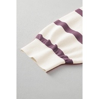 Blue Stripe Colorblock Oversized Sweater - S thumbnail