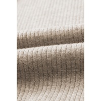 Apricot Thermal Lined Ribbed Knit Mock Neck Sweater - M thumbnail