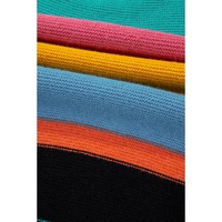 Yellow Colorblock Mixed Textured Drop Shoulder Sweater - S thumbnail
