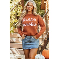 Flamingo Hello Pumpkin Graphic Sweater - 2XL thumbnail