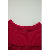 Racing Red Off-the-shoulder Knit Sweater - L thumbnail
