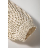 Jet Stream Hollow-out Kangaroo Pocket V Neck Hooded Sweater - L thumbnail