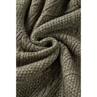 Mist Green Cable Knit Drop Shoulder Loose Fit Sweater Dress - XL thumbnail