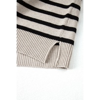Apricot Stripe Boxy Knitted Round Neck Sweater Tank - XL thumbnail