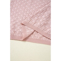 Light Pink Solid Textured Checkered U Neck Sweater Vest - XL thumbnail