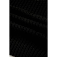 Black Ribbed Texture Mesh Cutout Knitted Sweater Vest - XL thumbnail