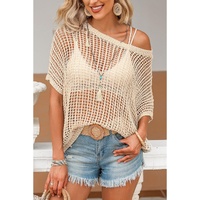 Azura Exchange Knit Ribbed Round Neck Short Sleeve Sweater Tee - M thumbnail