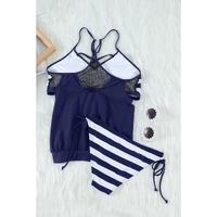 Blue Tankini with Stripes Patchwork - 2XL thumbnail