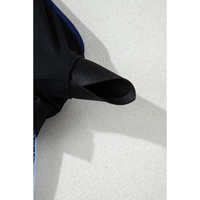 Navy Blue Abstract Print Frilled Trim Spaghetti Straps Tankini Set - XL thumbnail