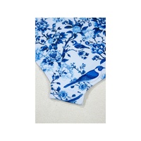 Blue Cutout Ruffled Spaghetti Strap One-Piece Swimwear - M thumbnail