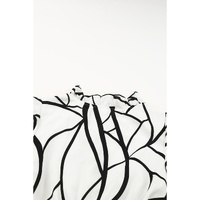 White Abstract Vein Print V Neck Ruffle Maxi Dress - XL thumbnail