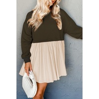 Jungle Green Sweatshirt Poplin Mini Dress - M thumbnail