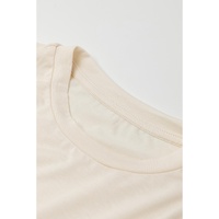 Beige Embellished Puff Sleeve Tiered A-line Dress - L thumbnail