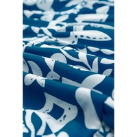Blue Ricrac Trim Split Neck Floral Loose Dress - XL thumbnail