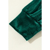 Evergreen Velvet High Neck Tiered Ruffle Mini Dress - L thumbnail