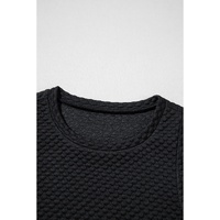 Black Textured Cap Sleeve T-shirt Shift Mini Dress - L thumbnail
