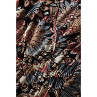 Black Floral Print V Neck Wrap High Waist Maxi Dress - S thumbnail