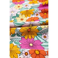 Sky Blue Floral Print Smocked Notch V Neck Flutter Sleeve Mini Dress - XL thumbnail