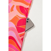 Rose Abstract Floral Print Sleeveless Shift Mini Dress - M thumbnail