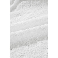 White Lace Sleeveless Knot Hollow Out Back Tied Waist Mini Dress - L thumbnail