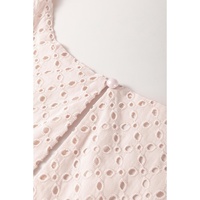 Delicacy Embroidered Eyelets Ruffled Hem Sleeveless Mini Dress - L thumbnail