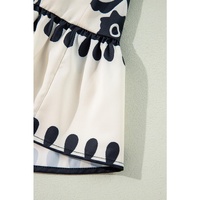 Apricot Western Print Ruffled Short Sleeve Loose Dress - L thumbnail
