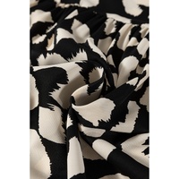 Black Leopard Print U Neck Sleeveless High Waist Dress - S thumbnail