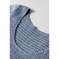 Ashleigh Blue Long Sleeve V Neck Smocked Tiered Mini Dress - S thumbnail
