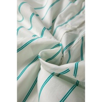 Mint Green St Patricks Striped Wide Short Sleeve Shift Mini Shirt Dress - L thumbnail