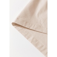 Beige Scoop Neck Ribbed Bodice Pleated Sleeveless Long Dress - M thumbnail