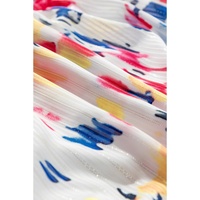 Rose Abstract Print Short Puff Sleeve Tiered Maxi Dress - L thumbnail