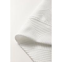 White Textured Half Zip Collared Cap Sleeve Mini Dress - M thumbnail