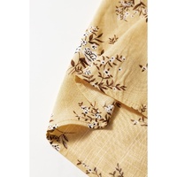 Yellow Boho Floral Print Ruffle Smocked Flowy Summer Dress - L thumbnail