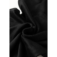 Black Racerback Ribbed Knit Drawstring Bodycon Dress - M thumbnail
