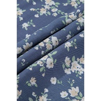 Blue Floral Spaghetti Strap Frilled V Neck Tiered Midi Dress - L thumbnail