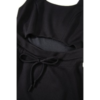 Black Cut Out Front High Waist Tank Mini Dress - S thumbnail